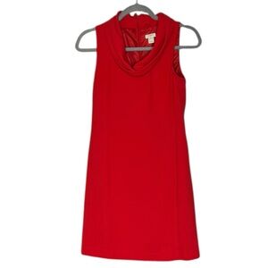 J.Crew Factory red sleeveless cowl-neck shift dress